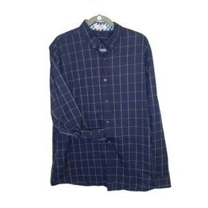 Local Mode Mens Sz XL Blue  Plaid Long Sleeve Button Down Dress Shirt